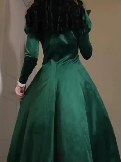 Robe Lolita Classique Velours Manches Courtes Bloc de Couleur Robes Lolita Classique Bleu Foncé