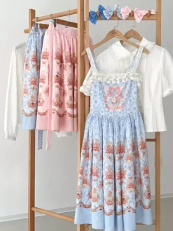 Robe Lolita douce en polyester sans manches jupe pull robe Lolita