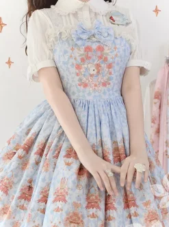 Robe Lolita douce en polyester sans manches jupe pull robe Lolita