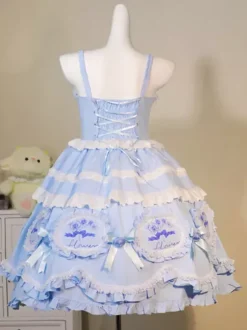 Robe Lolita douce en polyester sans manches jupe pull robe Lolita