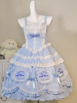 Robe Lolita douce en polyester sans manches jupe pull robe Lolita