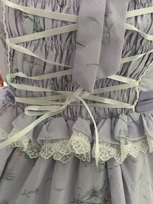 Robe Lolita douce en polyester à manches courtes