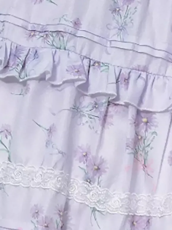 Robe Lolita douce en polyester à manches courtes