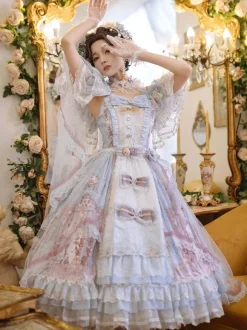 Robe Lolita douce en polyester robe de mariée Lolita sans manches robe de mariée Lolita