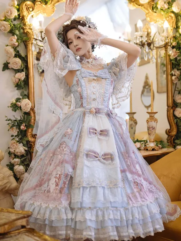Robe Lolita douce en polyester robe de mariée Lolita sans manches robe de mariée Lolita