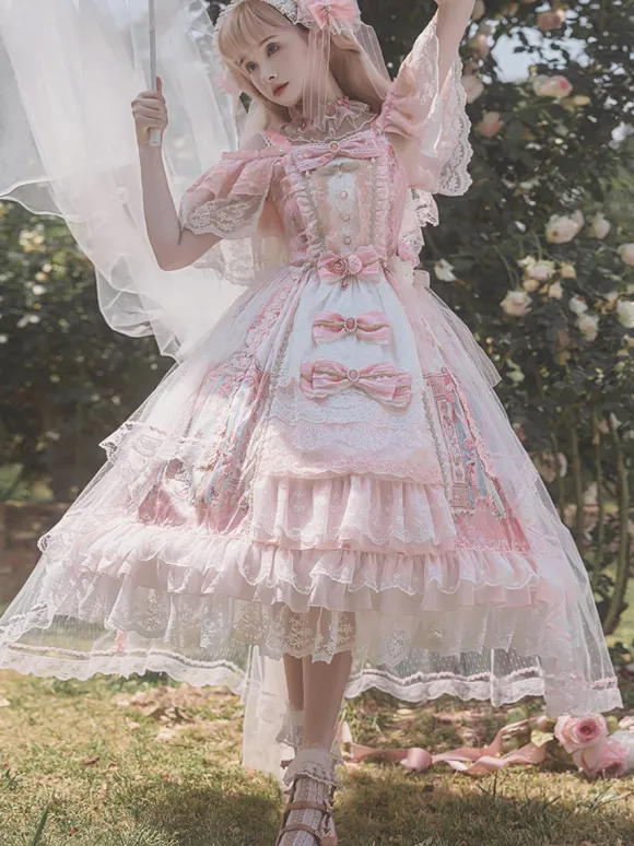 Robe Lolita douce en polyester robe de mariée Lolita sans manches robe de mariée Lolita