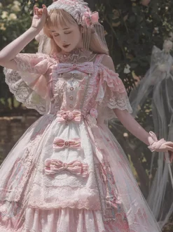 Robe Lolita douce en polyester robe de mariée Lolita sans manches robe de mariée Lolita