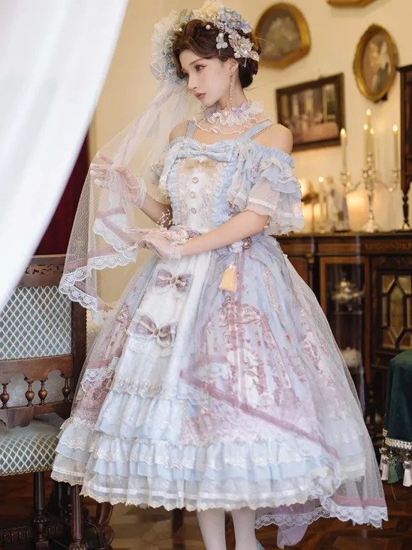 Robe Lolita douce en polyester robe de mariée Lolita sans manches robe de mariée Lolita