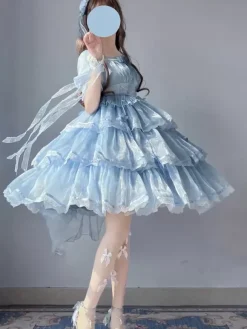 Robe Lolita douce à manches courtes Robe Lolita de conte de fées douce