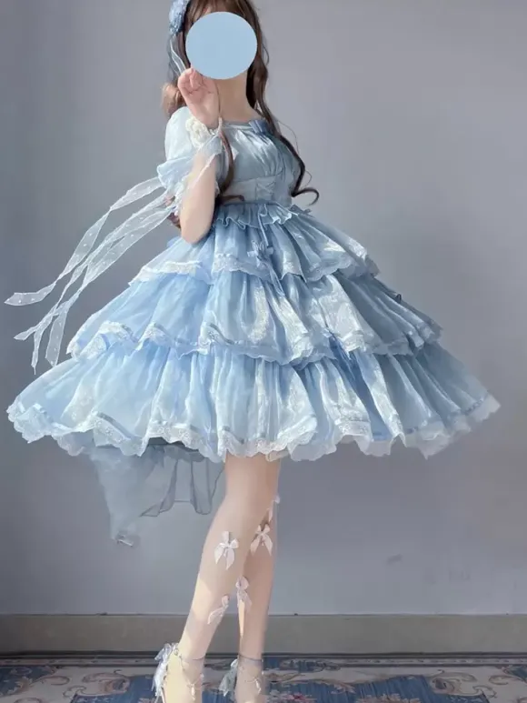 Robe Lolita douce à manches courtes Robe Lolita de conte de fées douce