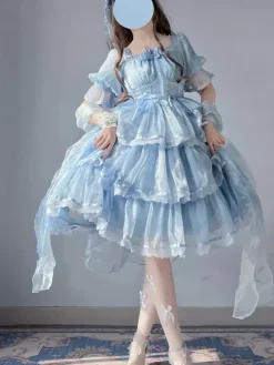 Robe Lolita douce à manches courtes Robe Lolita de conte de fées douce