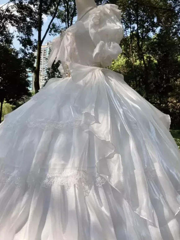 Robe Lolita douce Robe Lolita à manches courtes en polyester