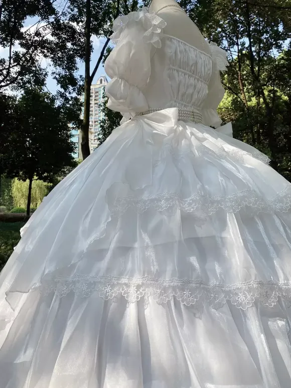 Robe Lolita douce Robe Lolita à manches courtes en polyester