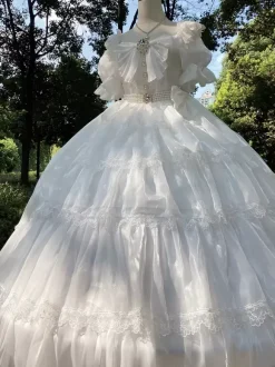 Robe Lolita douce Robe Lolita à manches courtes en polyester