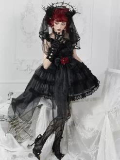 Robe Lolita pull sans manches en polyester Kuro Lolita