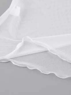 Robe longue blanche à manches longues et col rond pour femme taille naturelle style Daily Dresses