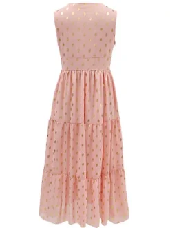 Robe longue bohème à pois pour femme - Robe d'été à col en V et bordure en dentelle - Idéale pour les vacances d'été à la plage 2026