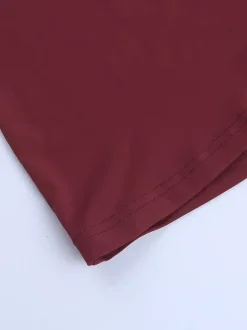 Robe longue bordeaux asymétrique pour femme - Élégante robe moulante froncée - Tenue de soirée chic et raffinée 2026