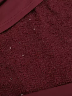 Robe longue bordeaux asymétrique pour femme - Élégante robe moulante froncée - Tenue de soirée chic et raffinée 2026