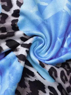 Robe longue bustier imprimée léopard bleu pour femme style urbain audacieux