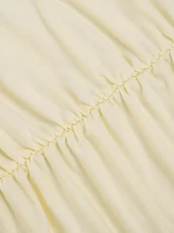 Robe longue crème à col V et manches à volants pour femme style élégant et formel