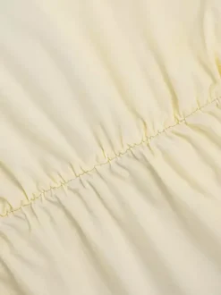 Robe longue crème à col V et manches à volants pour femme style élégant et formel