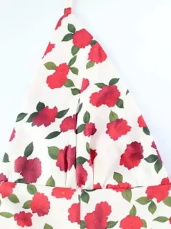 Robe longue dos nu à imprimé floral pour femme - Robe bustier fendue et à volants - Tenue sexy d'été pour un rendez-vous galant 2026