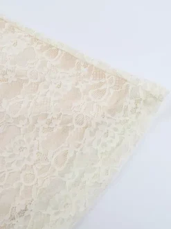 Robe longue en dentelle esthétique pour femme - Robe moulante froncée abricot - Tenue d'invitée aux mariages d'été 2026