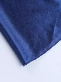 Robe longue fendue bleu roi pour femme - Élégante robe dos nu asymétrique à volants - Tenue de soirée d'été glamour vintage 2026