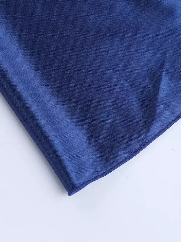 Robe longue fendue bleu roi pour femme - Élégante robe dos nu asymétrique à volants - Tenue de soirée d'été glamour vintage 2026