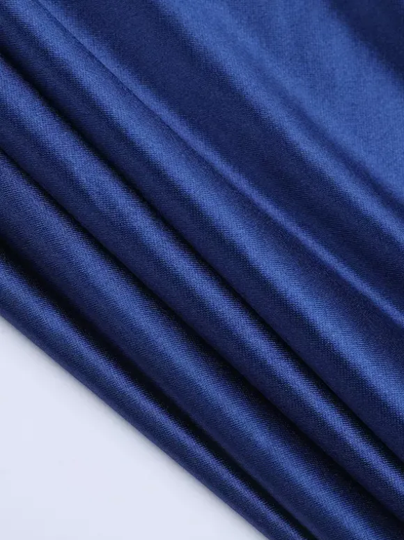 Robe longue fendue bleu roi pour femme - Élégante robe dos nu asymétrique à volants - Tenue de soirée d'été glamour vintage 2026