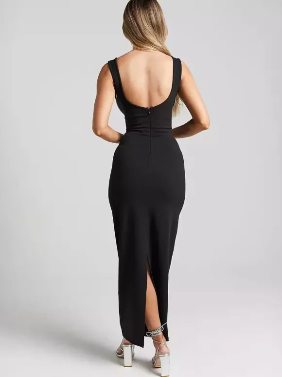 Robe longue moulante à contraste de couleurs pour l'été 2026