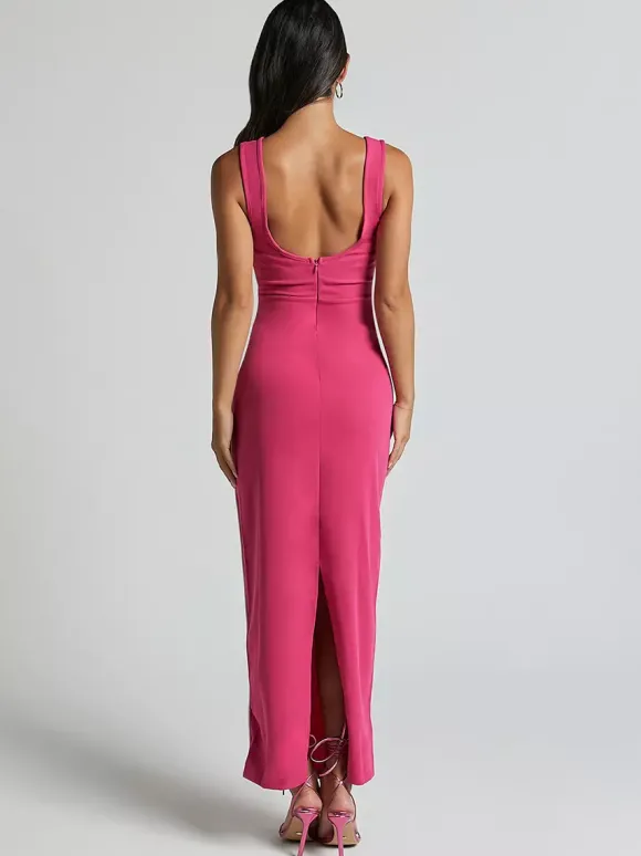 Robe longue moulante à contraste de couleurs pour l'été 2026