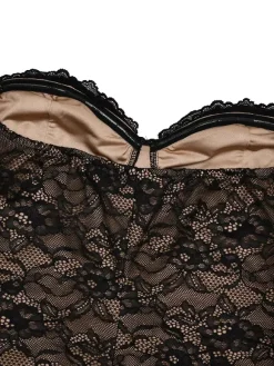 Robe longue moulante élégante en dentelle florale noire avec boléro collection 2026