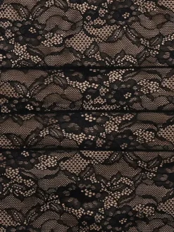 Robe longue moulante élégante en dentelle florale noire avec boléro collection 2026