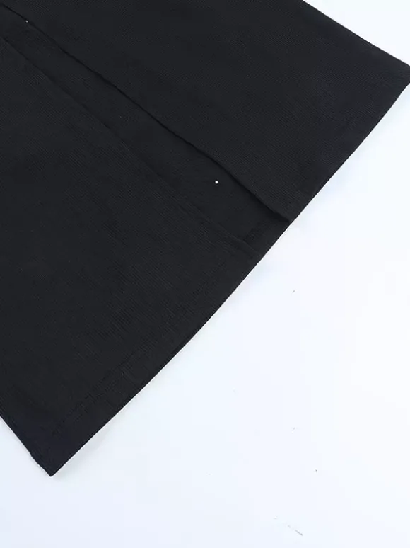 Robe longue moulante noire à épaules dénudées et fente au dos ornée de perles élégantes - Tenue de soirée printemps 2026