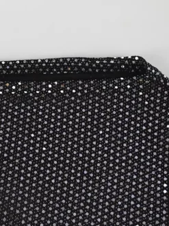 Robe longue moulante à sequins scintillants et froncés pour femme - Robe noire à col bateau et manches longues - Soirée de gala du printemps 2026