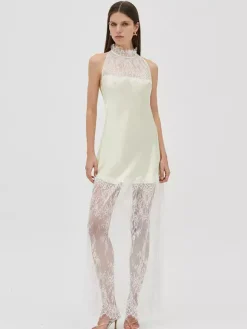 Robe longue noire sans manches à col rond bicolore Daily Dresses pour femme