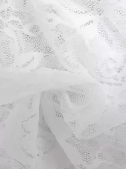 Robe longue nuisette en dentelle transparente à volants pour femme - Robe moulante blanche sexy à ourlet asymétrique et fines bretelles - Soirée de gala d'été 2026