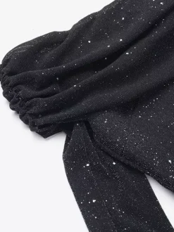 Robe longue à paillettes épaules dénudées pour femme - Robe sirène à manches longues en maille scintillante - Tenues de soirée de gala printanières 2026