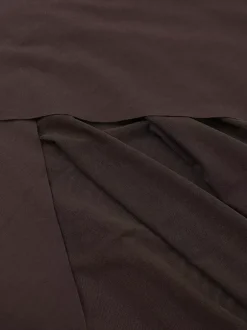 Robe longue épaules dénudées pour femme - Marron élégante à manches en résille transparente froncée - Tenue de soirée printemps 2026