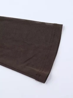 Robe longue épaules dénudées pour femme - Marron élégante à manches en résille transparente froncée - Tenue de soirée printemps 2026