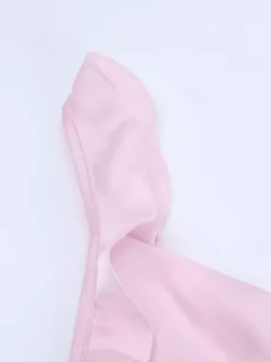 Robe longue rose pâle pour femme - Élégante robe à volants col en V et n艙ud sur le devant - Robe de plage d'été style coquette 2026