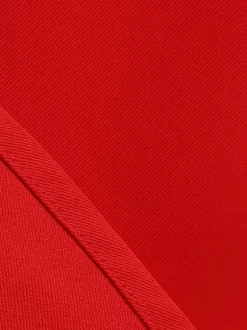 Robe longue rouge sans manches à col Claudine et coupe trapèze pour femme style vintage chic
