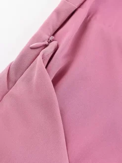Robe longue sirène froncée dos nu à volants et rosettes pour femme 2026
