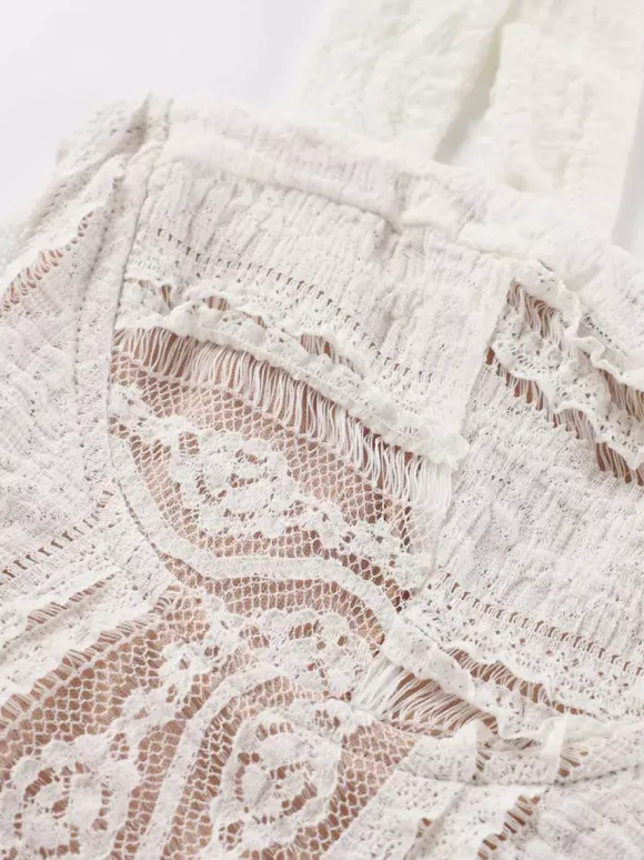 Robe longue sirène sans manches en dentelle avec bustier pour femme 2026