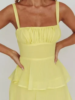 Robe longue à volants étagés pour femme - Fairycore col carré dos nu coupe trapèze - Invitée à un mariage d'été à la plage 2026