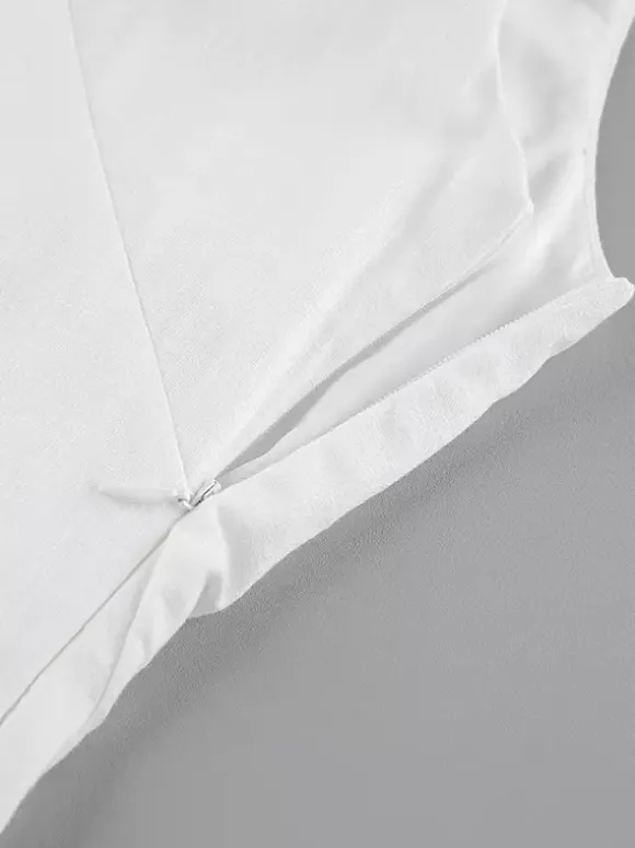 Robe maxi de tous les jours pour femme sans manches col rond taille naturelle élégante robe blanche