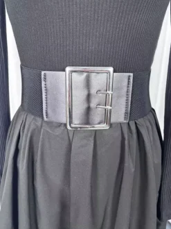 Robe maxi trapèze à manches longues coupe trapèze en maille côtelée demi-zip et patchwork ceinture intégrée collection femme 2026