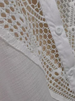 Robe midi de plage en coton oversize découpée sexy col rabattu manches courtes maillot de bain d'été